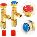 Air Conditioning Refrigerant Safety Valve R410A R22 1/4" 5/16" Refrigeration Charging Safety Liquid Adapter Hand Tool Parts. 