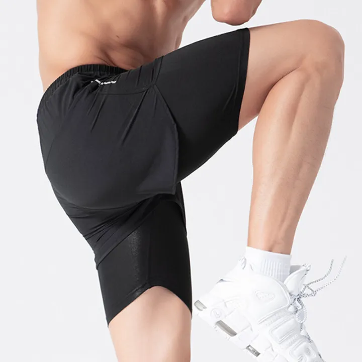 Swimwear men swim trunks beach shorts double layer XXL quick dry high quality elasticity #0195