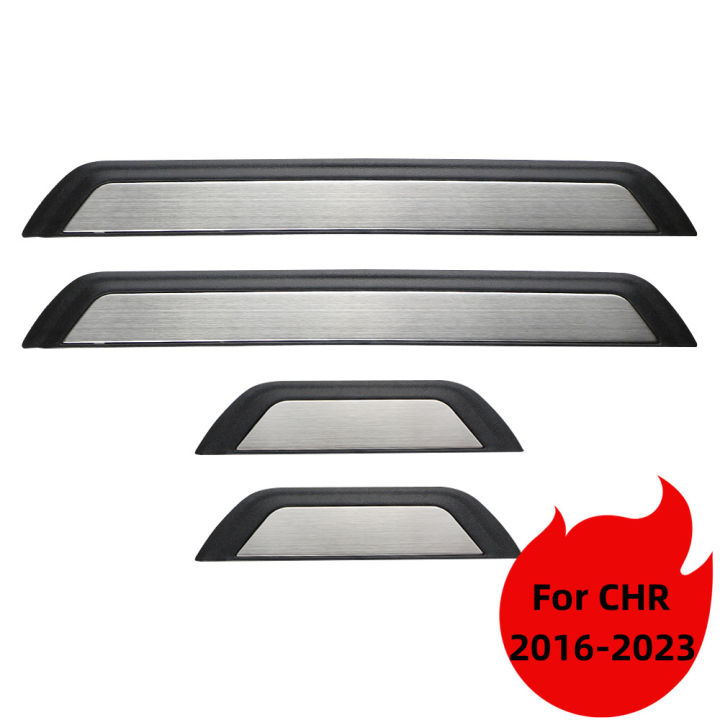 4pc%20Stainless%20Door%20Sill%20Scuff%20Plate%20Trim%20for%20Toyota%20C-HR%20CHR%202016-2020%202021%202022%202023%20Kick%20Pedal%20Protector%20Car%20Accessories%20-%20Image%205