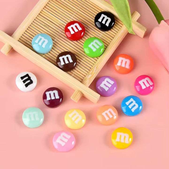 20pcs%20Resin%20Candy%20Chocolate%20Beads%20M%20Beans%20Flatback%20Cabochon%20Applique%20Figurines%20Ornament%20Jewelry%20Making%20Hairwear%20Accessorie%20-%20Image%202