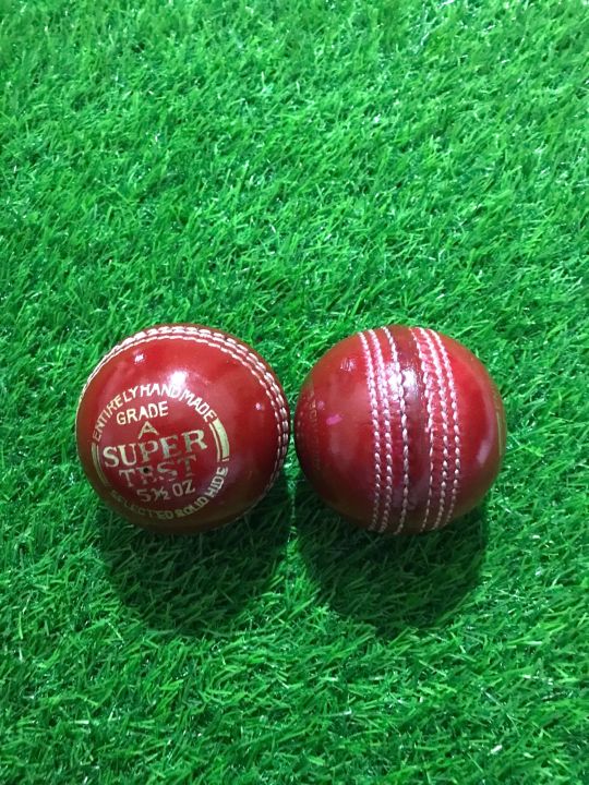 Super Test Real Leather Cricket Hard Ball (Pack of 2x Balls)