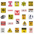 Warning Signs Stickers [50pcs] Bans Cautions Directions Stickers for Helmet Water Bottle Laptop Phone Skateboard Travel. 