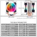 X99 Processor Cooler Lga 2011 V3 4pin Rgb Fan Cpu Tower Heatsink 4 Heatpipes Cooling Cpu for Intel LGA 1200 1150 AMD AM4.