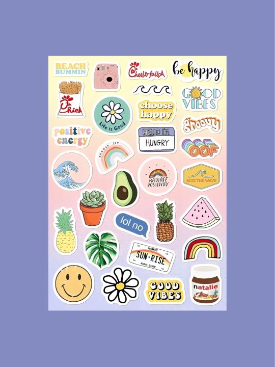 Aesthetic Mini Quotes Journal Sticker Sheet | Waterproof Stickers