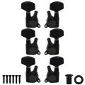 Set of 3L3R Machine Heads Tuners Acoustic Electric Guitar Tuning Pegs Keys Sealed for Guitar Parts, Black/ Chrome/golden. 