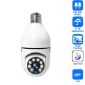 2.4G E27 Bulb Security Monitor Cam Wireless Automatic Human Tracking Night Vision Full Colour Surveillance Camera. 