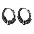 1pair Simple Punk Style Stainless Steel Viking Round Circle Cone Feather Totem Huggie Hoop Earrings for Men Women Ear Jewelry. 