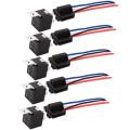JD1912 Car Relay Harness 12V 40A 4 Pin SPST Harness Sockets with Color-labeled Wires for Automotive Truck Van Motorcycle Boat. 
