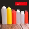 Plastic Squeezing Sauce bottle New Squeezable Graduated Jam Container Salad 3 Nozzles Gravy Boats.