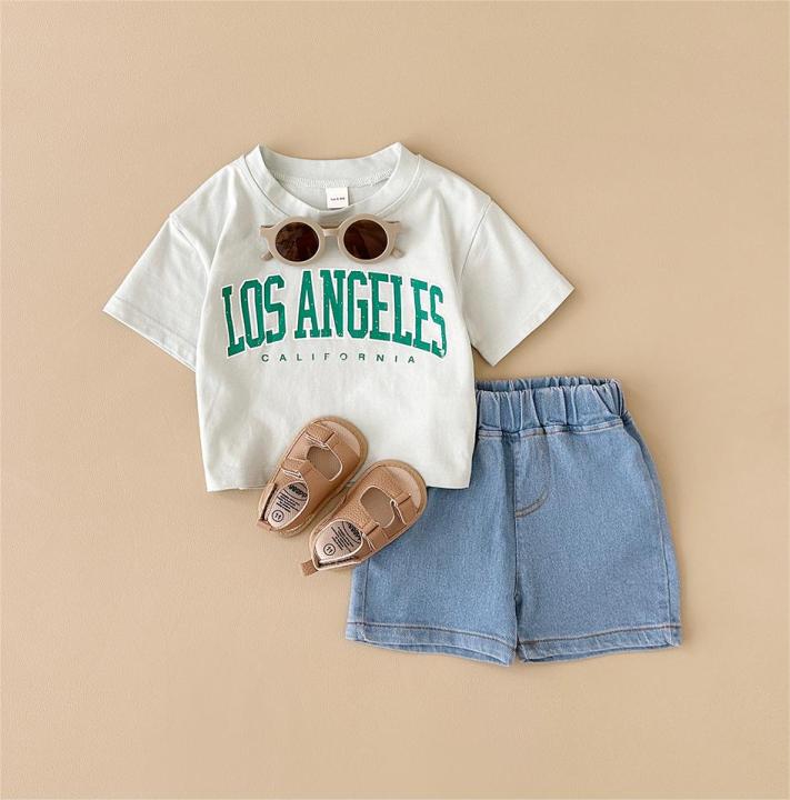 Summer%20New%20Baby%20Clothes%20Infant%20Letter%20Printing%20Top+Denim%20shorts%20Set%20Baby%20Boys%20Girls%20Casual%20Baby%20Set%20Newborn%20Baby%20Clothes%202Pcs%20-%20Image%206