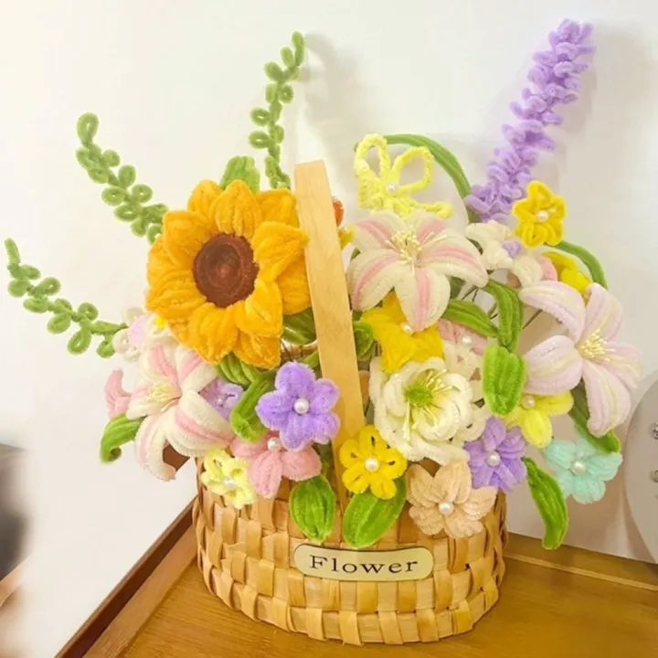 100pcs%20Macaron%20Color%20Fuzzy%20Wire%20DIY%20Tulips%20Flower%20Bouquet%20Valentine%20Birthday%20Handmade%20Gift%20-%20Image%203