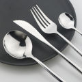 24Pcs Black Handle Golden Cutlery Set Stainless Steel Knife Fork Spoon Tableware Flatware Set Festival Kitchen Dinnerware . 