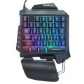 Mini One-Hand Mechanical Keyboard Gaming Keyboard 35 Keys Colorful Backlit Game Keyboard G92 Black. 