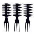 3 PCS 3 in 1 Slicked-back Combs Fish Tail Bone Shape Hair Extensions Detangling Styling Coloring Comb.