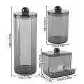 1/3 Pcs Acrylic Qtip Holder with Lid Clear Cotton Pad Holder Bathroom Makeup Organizers Containers Storage Box for Cotton Ball.