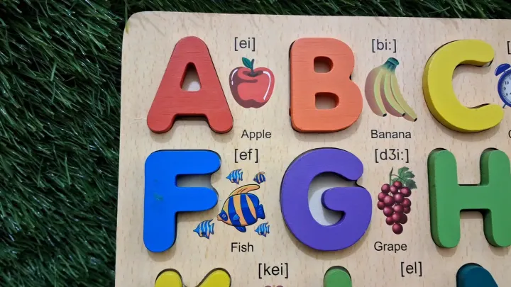 Wooden 3D Alphabet Puzzle Board for Kids – Colorful ABCD Capital ...