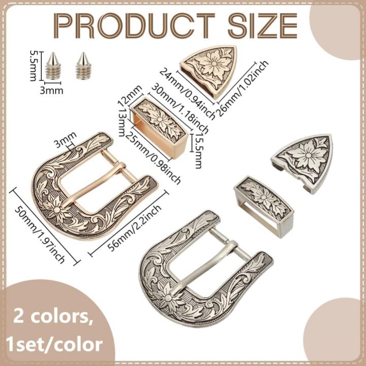 2%20Sets%20Antique%20Western%20Cowboy%20Buckle%20Set%201"%20Wide%20Strap%20Floral%20Engraved%20Replacement%20Buckles%20for%20Men%20Women%20Alloy%20Belt%20kit%20-%20Image%202