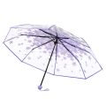 Transparent Umbrella for Women Foldable Daisy Design Windproof Rainproof Portable Cute Flower PVC Umbrella for Girls. 