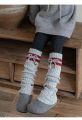 2026 Girls American Preppy Style Knitted Leg Warmers Striped Kids Leg Warmers with Bow Decor Autumn Winter Warm Leggings. 