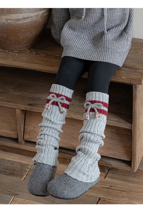 2026%20Girls%20American%20Preppy%20Style%20Knitted%20Leg%20Warmers%20Striped%20Kids%20Leg%20Warmers%20with%20Bow%20Decor%20Autumn%20Winter%20Warm%20Leggings%20-%20Image%206