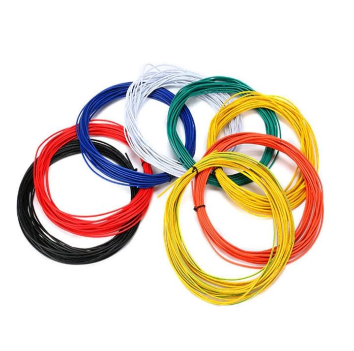 100 Feet Connection Wire Multicolor - Green/Yellow/Blue/Red and Black High Quality Jumper Wire Extension Cable Circuit Flexible Wire/Cable- 1 mm Diameter thin Wire for DIY Projects & circuits