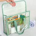 Clear Tote Bag For School Exams Transparent PVC Document Organizer Waterproof Handbag With Reinforced Handles For Stationery. 