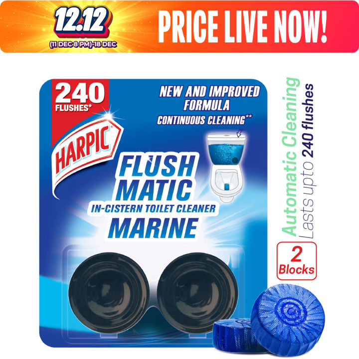 Harpic Flushmatic in-Cistern Toilet Cleaner Twin Pack (50gm X 2pcs), Automatic Cleaning with Every Flush