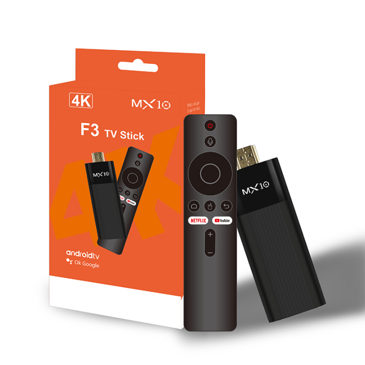 MX10 F3 Dongle TV Inteligente 4K Allwinner H313 60fps 2G+16G Android 13 WiFi 6 Control por Voz Smart TV Box