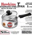 Hawkins Stainless Steel Tpan (SST10G)with glass lid Tope 1 L capacity 15.1 cm diameter (Stainless Steel, Induction Bottom). 