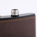 6/8oz Portable Hip Flask Brown Leather Covered Stainless Steel Flask for Alcohol Whiskey Flasks Man .