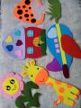 Cute colourful handmade felt wall stickers for kids 05 pcs. 