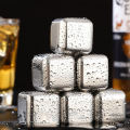 Food Grade 304 Stainless Steel Beverage Ice Cube New Type Square Metal for Drinks. 