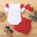 0-18 Months Newborn Baby Girl Cute Polka Dot Summer Outfit Set Short Sleeve Bodysuit+Pants+Headband Toddler Girls Clothing. 