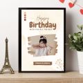 Customized Name and Photo for Happy-birthday Frame Gift, Best Gift for Friends and Family, Size 8 by 10. 