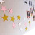 New 1 Set Paper Star Garlands 4M Birthday String Chain Ornaments Curtain Wedding Party Room Decor Supplies.