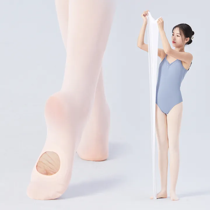Wholesale%20Women%20Professional%2060D%20Soft%20Microfiber%20Convertible%20Ballet%20Dance%20Tights%20Girls%20Leggings%20Seamless%20Pantyhose%20With%20Hole%20-%20Image%202