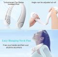 Portable Neck Fan Hands Free Bladeless Neck Fan, 360° Cooling Hanging Fan, 3 Wind Speed Personal Neck Fan, Headphone Design Neck Air Conditioner with USB Rechargeable for Traveling, Office.