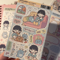 Korean Cute Cartoon Girl Stickers Kawaii Sweet Character Stickers Hand Account Scrapbook Notebook Diary DIY Decorative Stickers.