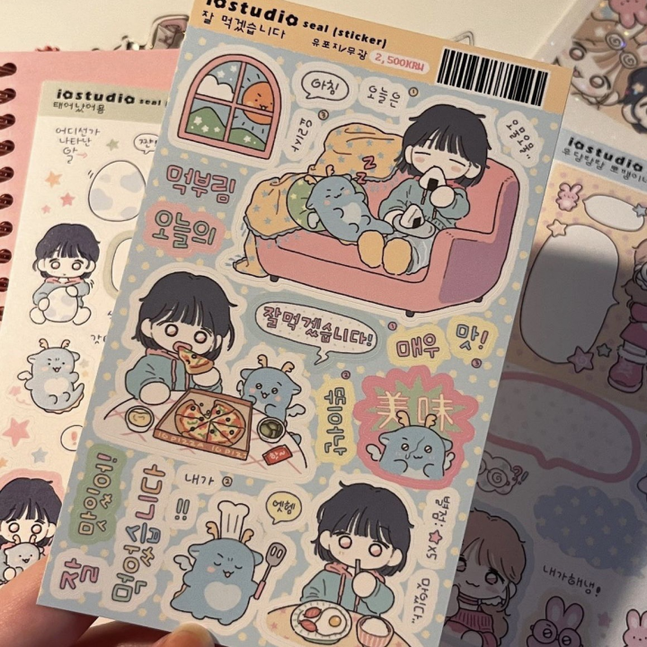 Korean%20Cute%20Cartoon%20Girl%20Stickers%20Kawaii%20Sweet%20Character%20Stickers%20Hand%20Account%20Scrapbook%20Notebook%20Diary%20DIY%20Decorative%20Stickers%20-%20Image%206