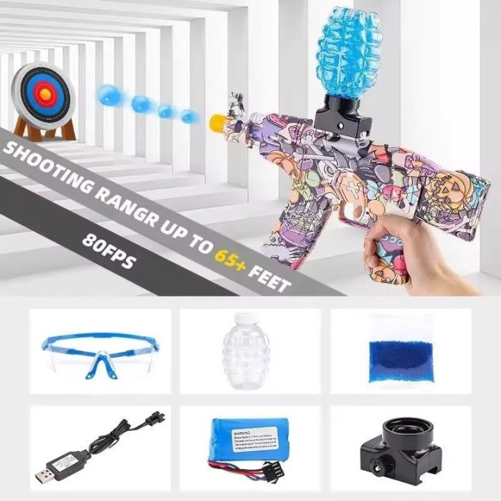 Fresh Gel Blaster Gun Automatic Gun for Kids-Adults Electric Operated Gun High Speed Upto 50 Feet Range Including Gel Balls (Multi Color)