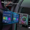 Wireless FM Transmitter Big Color Screen Dual USB Fast Charger QC3.0 2.4A AUX Music MP3 Player Hands-Free Call Car Kit. 