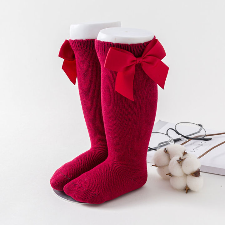 2025%20New%20Kids%20Socks%20Toddlers%20Girls%20Big%20Bow%20Knee%20High%20Quality%20Long%20Soft%20Autumn%20Winter%20100%25%20Cotton%20Lace%20Baby%20Tube%20Sock%20Calcetines%20-%20Image%204