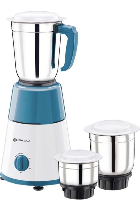 Bajaj Gx 15 500 Mixer Grinder (3 Jars, White, Blue)