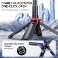 F07 Extendable Selfie Stick Desktop Tripod Phone Stand Mini Portable Quadpod for Cell Phone Video Recording with Zoom Remote.