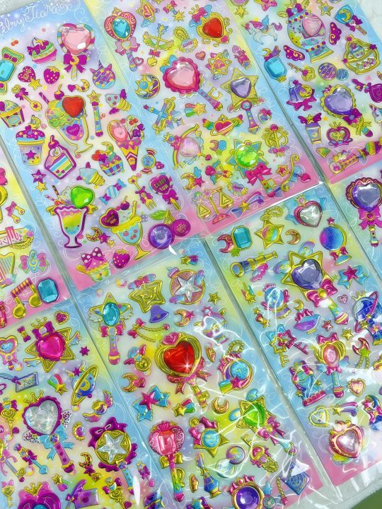 Fun Laser Diamond Stickers, 3D Diamond Foam Stickers, Heart-Shaped Gemstone Laser Stickers, Made of Pvc and Foam Materials, Can Be Used for Scrapbooking, Photo Album Decoration, DIY Journals, Notebooks, Phone Case Deco