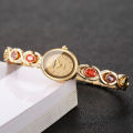 Elegant Diamond Bracelet Strap Women Watches Ladies Oval Dial Analog Quartz Wristwatch Reloj Mujer Girls Clock (Without Box).
