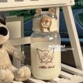 500ML Sanrio Hello Kitty Pochacco Transparent Straw Cup Anime Cartoon Kuromi Cinnamoroll For Kid Kawaii Bottle Water Cup Gifts. 