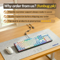 【Original HP Blue Switch Mechanical Gaming Keyboard】 Wired USB Keyboard with RGB & Blue LED Backlight ~ 104-Key Anti-Ghosting, 20 Lighting Modes for PC Gaming, Typing, PUBG, Laptop ~ By FunBug. 