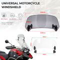 Universal Motorcycle Windshield Extension Adjustable Spoiler Clamp-On Windscreen Deflector Suitable For All Motorcycle Models. 
