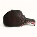 1pc Unisex Shark Embroidered Baseball Cap - Funky Style Black with Pink Accents, All-Season Comfort, Durable High-Quality Fabric.